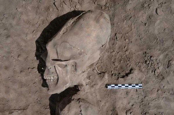 Strani scheletri in un cimitero Messicano